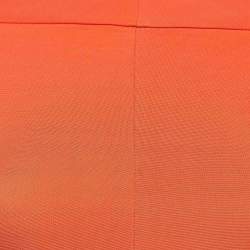 Pre Owned Diane Von Furstenberg Orange Stretch Knit Bodycon Mini Dress XS