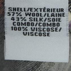 Pre Owned Diane Von Furstenberg Black Floral Printed Wool and Silk Wrap Dress S