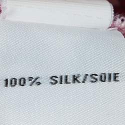 Pre Owned Diane Von Furstenberg Pink Floral Print Silk Jersey Wrap Dress L