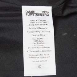 Pre Owned Diane Von Furstenberg Black Nicolette Broderie Anglaise Cotton Mini Dress L