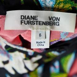 Pre Owned Diane Von Furstenberg Multicolor Printed Silk Blouse M