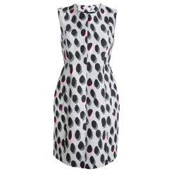 Pre Owned Diane Von Furstenberg Grey New Summer Mini Animal Dots Sleeveless Dress S