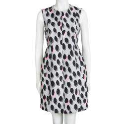 Pre Owned Diane Von Furstenberg Grey New Summer Mini Animal Dots Sleeveless Dress S