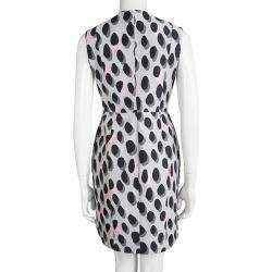 Pre Owned Diane Von Furstenberg Grey New Summer Mini Animal Dots Sleeveless Dress S