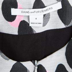 Pre Owned Diane Von Furstenberg Grey New Summer Mini Animal Dots Sleeveless Dress S