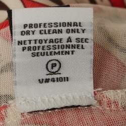 Pre Owned Diane Von Furstenberg Pink Printed Jersey Julian Wrap Dress L