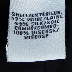 Pre Owned Diane Von Furstenberg Black Wool & Silk Jewel Wrap Dress M