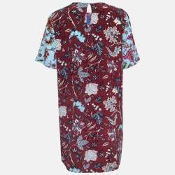 Pre Owned Diane Von Furstenberg Multicolor Printed Silk Shift Dress M