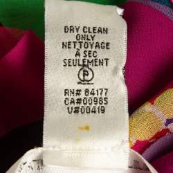 Pre Owned Diane Von Furstenberg Multicolor Embellished Silk V Neck Mini Dress S