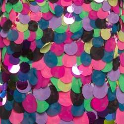 Pre Owned Diane Von Furstenberg Multicolor Embellished Silk V Neck Mini Dress S