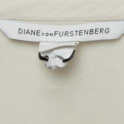 Diane Von Furstenberg White/Pink Sequin and Silk Tara Dress S