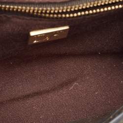 Diane Von Furstenberg Black/Gold Lizard Embossed and Leather Carolina Lips Clutch Bag