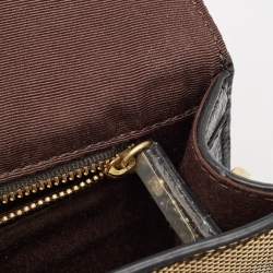 Diane Von Furstenberg Black/Gold Lizard Embossed and Leather Carolina Lips Clutch Bag