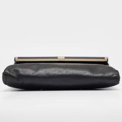 Diane Von Furstenberg Black Croc Embossed and Leather Flap 440 Shoulder Bag