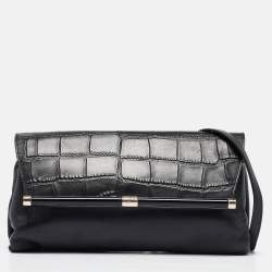 DVF croc envelope hot clutch