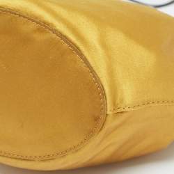 Pre Owned Diane Von Furstenberg Gold Satin Love Power Bucket Bag