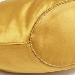 Pre Owned Diane Von Furstenberg Gold Satin Love Power Bucket Bag