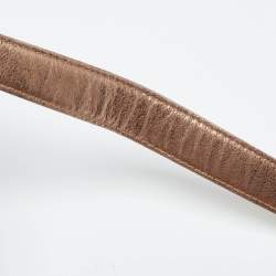 Pre Owned Diane Von Furstenberg Gold Satin Love Power Bucket Bag