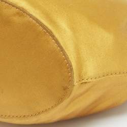 Pre Owned Diane Von Furstenberg Gold Satin Love Power Bucket Bag