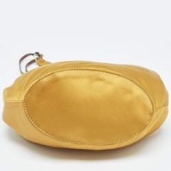 Pre Owned Diane Von Furstenberg Gold Satin Love Power Bucket Bag