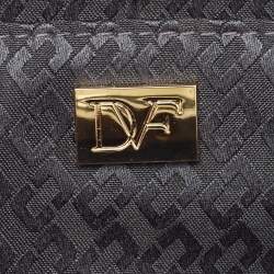 Pre Owned Diane Von Furstenberg Blue/Black Snakeskin Evil Eye Minaudiere Clutch