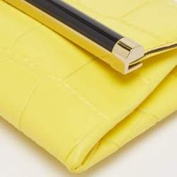 Diane Von Furstenberg Yellow Croc Embossed Leather 440 EVLP Clutch