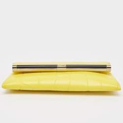Diane Von Furstenberg Yellow Croc Embossed Leather 440 EVLP Clutch