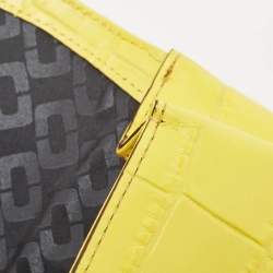 Diane Von Furstenberg Yellow Croc Embossed Leather 440 EVLP Clutch