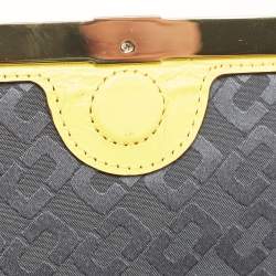 Diane Von Furstenberg Yellow Croc Embossed Leather 440 EVLP Clutch