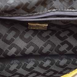 Diane Von Furstenberg Yellow Croc Embossed Leather 440 EVLP Clutch