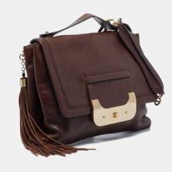 Diane Von Furstenberg Dark Brown Leather Harper Day Shoulder Bag