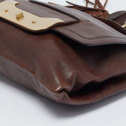 Diane Von Furstenberg Dark Brown Leather Harper Day Shoulder Bag