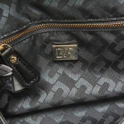 Diane von Furstenberg Black Python Embossed Leather 440 Envelope Clutch