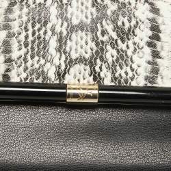 Diane von Furstenberg Black Python Embossed Leather 440 Envelope Clutch