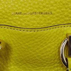 Diane Von Furstenberg Yellow Leather Mini Sutra Top Handle Bag