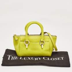 Diane Von Furstenberg Yellow Leather Mini Sutra Top Handle Bag