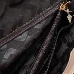 Diane Von Furstenberg Dusty Pink Leather Metal Flap Chain Clutch