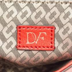 Diane Von Furstenberg Red Leather and Snakeskin Leather Mini 440 Shoulder Bag