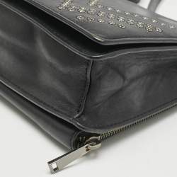 Diane Von Furstenberg Black Leather Eyelet 440 Les Crossbody Bag