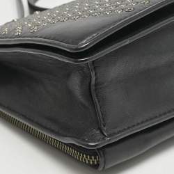 Diane Von Furstenberg Black Leather Eyelet 440 Les Crossbody Bag