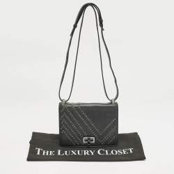 Diane Von Furstenberg Black Leather Eyelet 440 Les Crossbody Bag