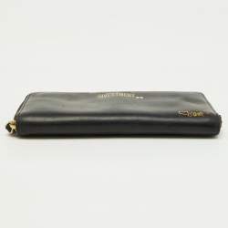 Diane Von Furstenberg Black Leather Zip Around Wallet