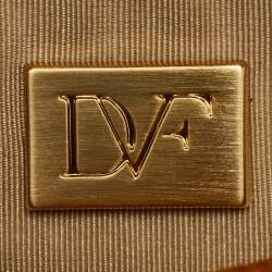 Diane Von Furstenberg Yellow Leather and Suede Harper Flap Shoulder Bag