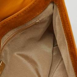 Diane Von Furstenberg Yellow Leather and Suede Harper Flap Shoulder Bag