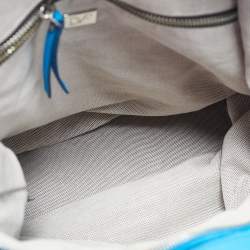 Pre Owned Diane Von Furstenberg Blue Leather Drew Bucket Tote