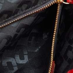 Pre Owned Diane Von Furstenberg Red Snakeskin Leather Clutch