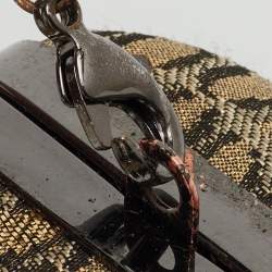 Pre Owned Diane Von Furstenberg Metallic Gold Jacquard Clutch