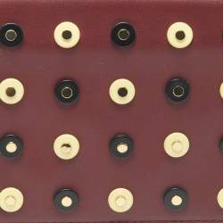 Pre Owned Diane Von Furstenberg Burgundy/Beige Leather Studded Soiree Clutch Bag