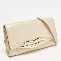 مملوكة مسبقًا حقيبة كتف ديان فون فرستنبيرغ جلد أسود لامع بشفاه 