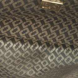 مملوكة مسبقًا حقيبة كتف ديان فون فرستنبيرغ جلد أسود لامع بشفاه 